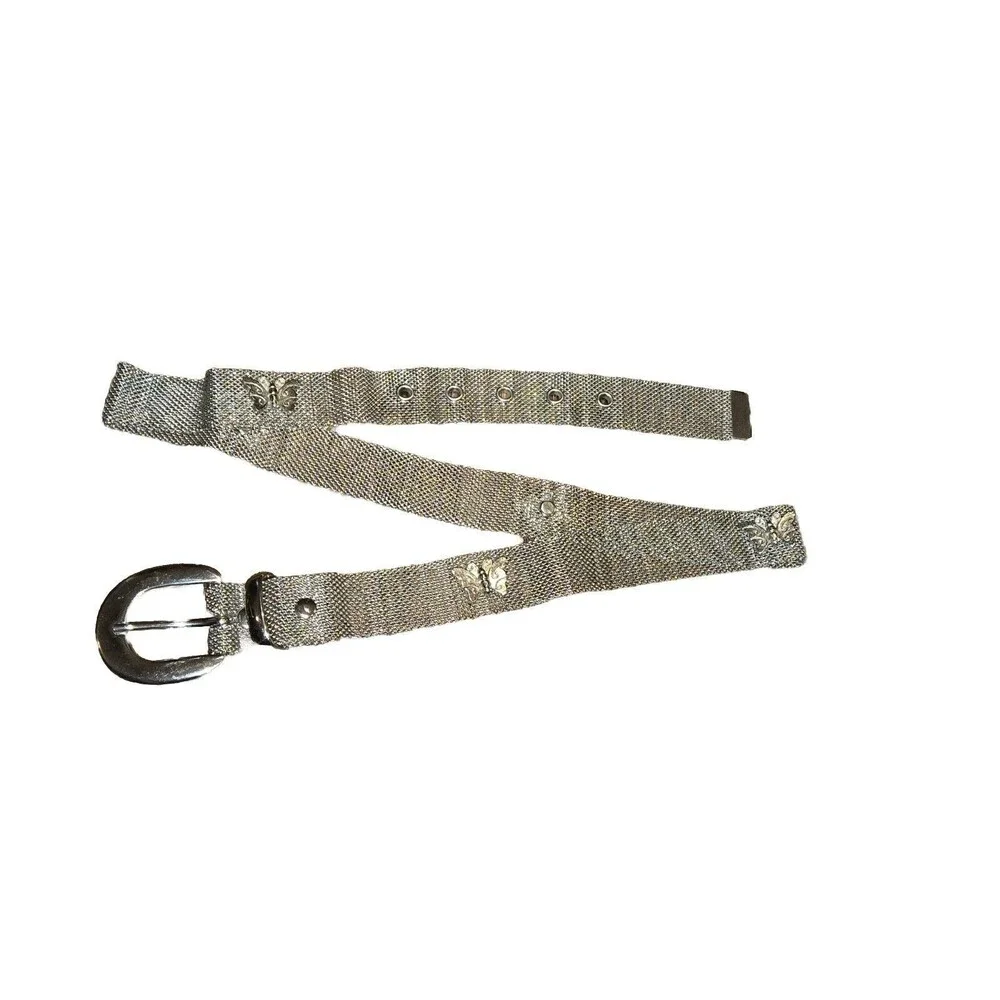 Vintage Stainless Metal Mesh Womens Belt Small Metal Chainlink Retro 27-33